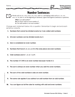 Number Sentences