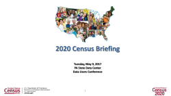 2020 Census Program Management Review April 21, 2017