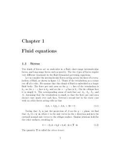 Chapter 1 Fluid equations