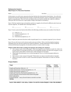 Mathematical Analysis Mini-Project #1: Piecewise Functions Name
