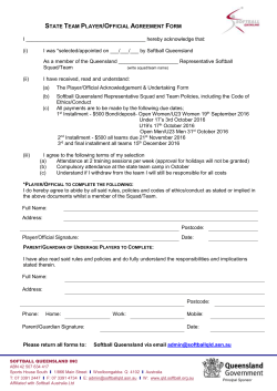 State Team Player and Official forms 2016