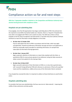 Compliance action so far and next steps