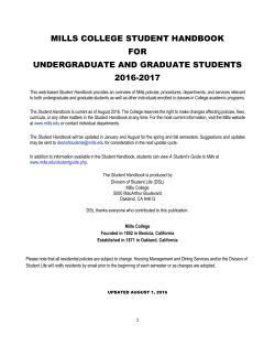 Student Handbook - Inside Mills
