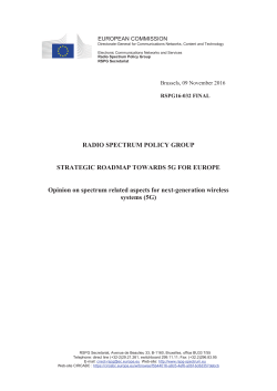 RADIO SPECTRUM POLICY GROUP STRATEGIC