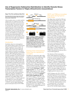 Use of Suppression Subtractive Hybridization to Identify Osmotic