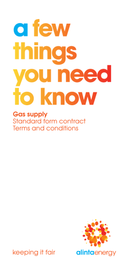 a few things you need to know - Economic Regulation Authority