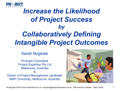 Increase the Likelihood of Project Success by Collaboratively