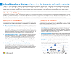 A Rural Broadband Strategy: Connecting Rural America to New