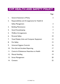 CVP health and safety policy