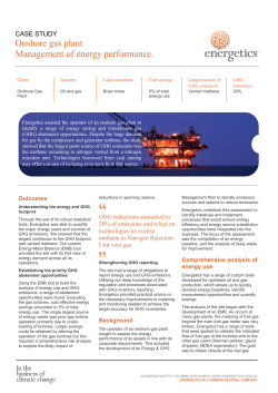 Onshore gas plant Management of energy