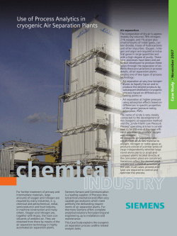 Use of Process Analytics in cryogenic Air Separation Plants