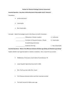 Historical Geology Test Review - Lower Dauphin School District