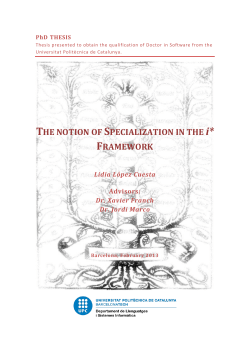 A Formal Definition of Specialization in the i* Framework