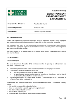 Entertainment and Hospitiality Expenditure Policy