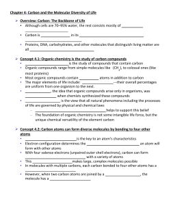 Organic chemistry is the study of carbon compounds
