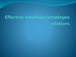Effective employer/employee relations