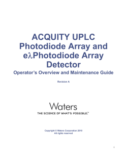 ACQUITY PDA and elambdaPDA Detector Operator`s