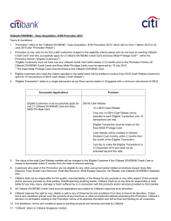 Citibank DIVIDEND &ndash; Esso Acquisition: $100 Promotion 2015 Terms