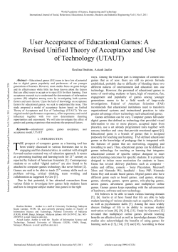 User Acceptance of Educational Games