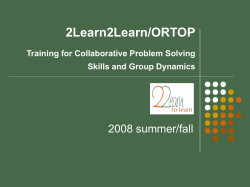 2Learn2Learn/ORTOP Training for Collaborative Problem Solving