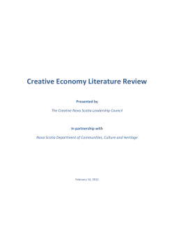 Creative Economy Literature Review