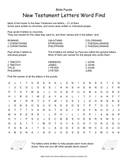 New Testament Letters Word Find - Ministry-To