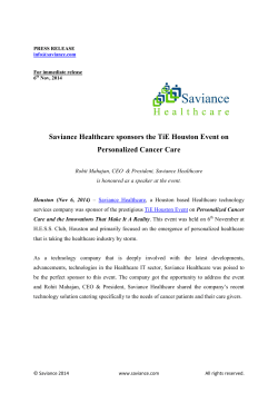 Saviance Healthcare sponsors the TiE Houston Event on