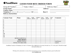Good Food Box ORDER FORM