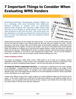7 Important Things to Consider When Evaluating WMS