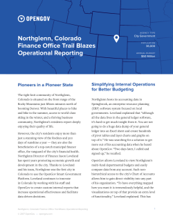 Northglenn, Colorado Finance Office Trail Blazes