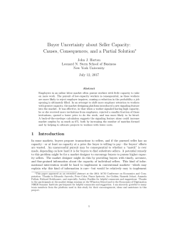 Buyer Uncertainty about Seller Capacity: Causes