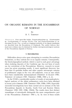 ON ORGANIC REMAINS IN THE EOCAMBRIAN OF NORWAY By B. V.
