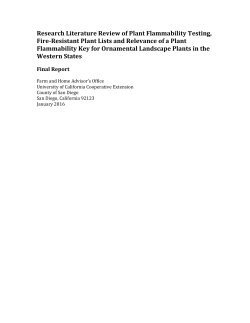 Research Literature Review of Plant Flammability Testing, Fire