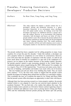 Presales, Financing Constraints, and Developers` Production