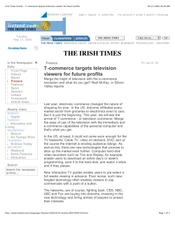 T-commerce targets television viewers for future profits