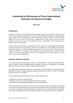 Evaluating the Effectiveness of Three Organisational Bystander Anti