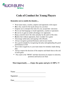 Code of Conduct for Young Players