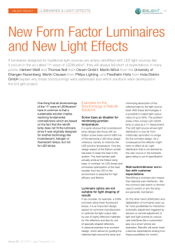 New Form Factor Luminaires and New Light Effects