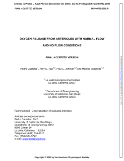 oxygen release from arterioles with normal flow and no flow conditions