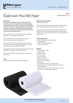 Superwool PAPER Product Data Sheet