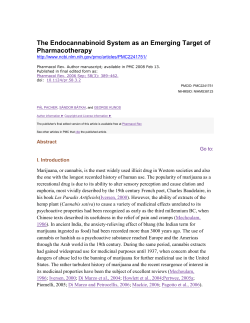 The Endocannabinoid System as an Emerging Target of