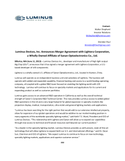 Luminus Devices, Inc. Announces Merger Agreement with Lightera