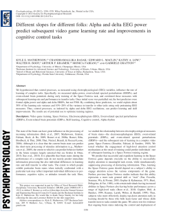 Alpha and delta EEG power predict subsequent video game
