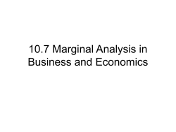 10.7 Marginal Analysis in Business and Economics