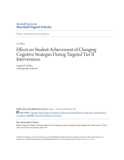 Effects on Student Achievement of Changing Cognitive Strategies