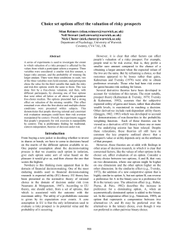 Choice set options affect the valuation of risky prospects