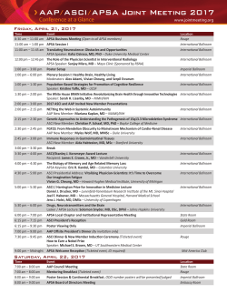 Meeting at a glance  - AAP/ASCI/APSA Joint Meeting