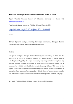 Towards a dialogic theory of how children learn to think