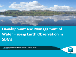Development and Management of Water &ndash; using Earth