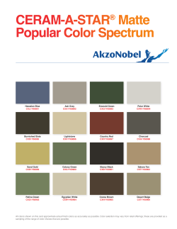 CERAM-A-STAR&reg; Matte Popular Color Spectrum